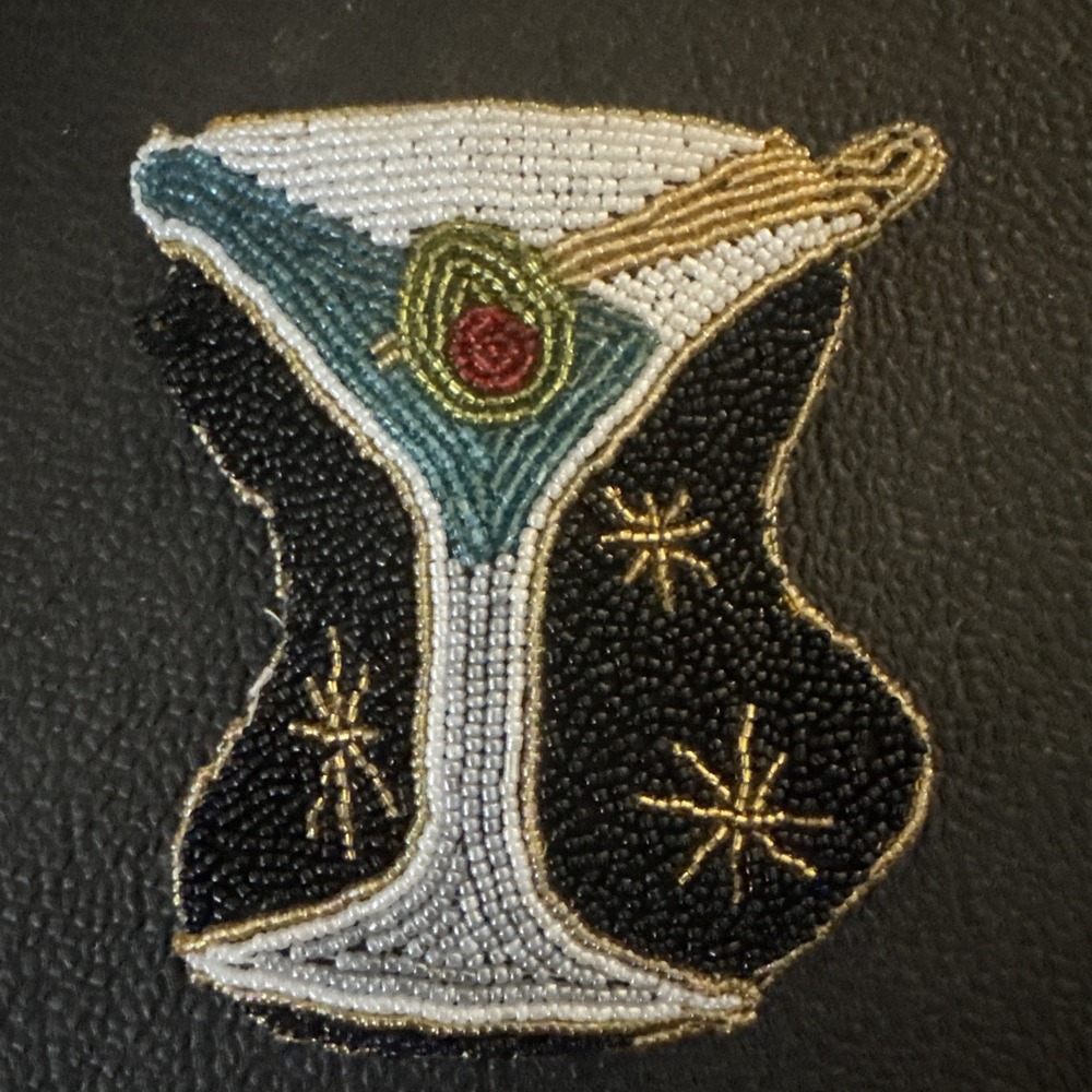 Vintage 90s Y2K NYE Vintage Cavier Beaded Martini Glads Coin Purse